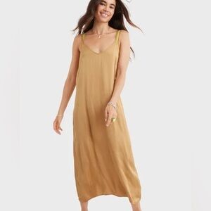 Old Navy Tan Satin Dress